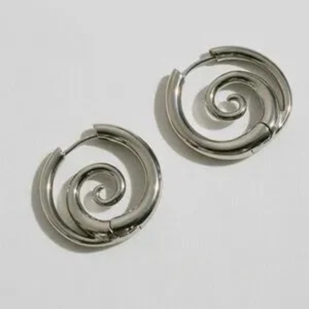 Silver Spiral Earrings (2711)